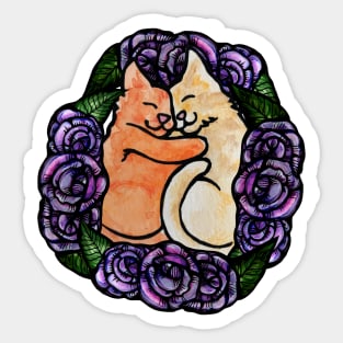 Kitty Love Cat Snuggles Sticker